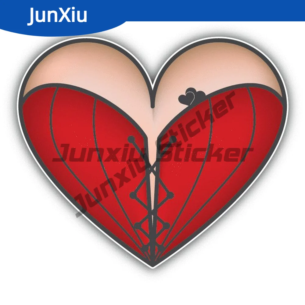 

Heart Corset On Ropes Sexy Car Sticker Scratch-proof Accessories For Suv Bodywork Bumper Window Phone Trunk Bumper Decal Decor