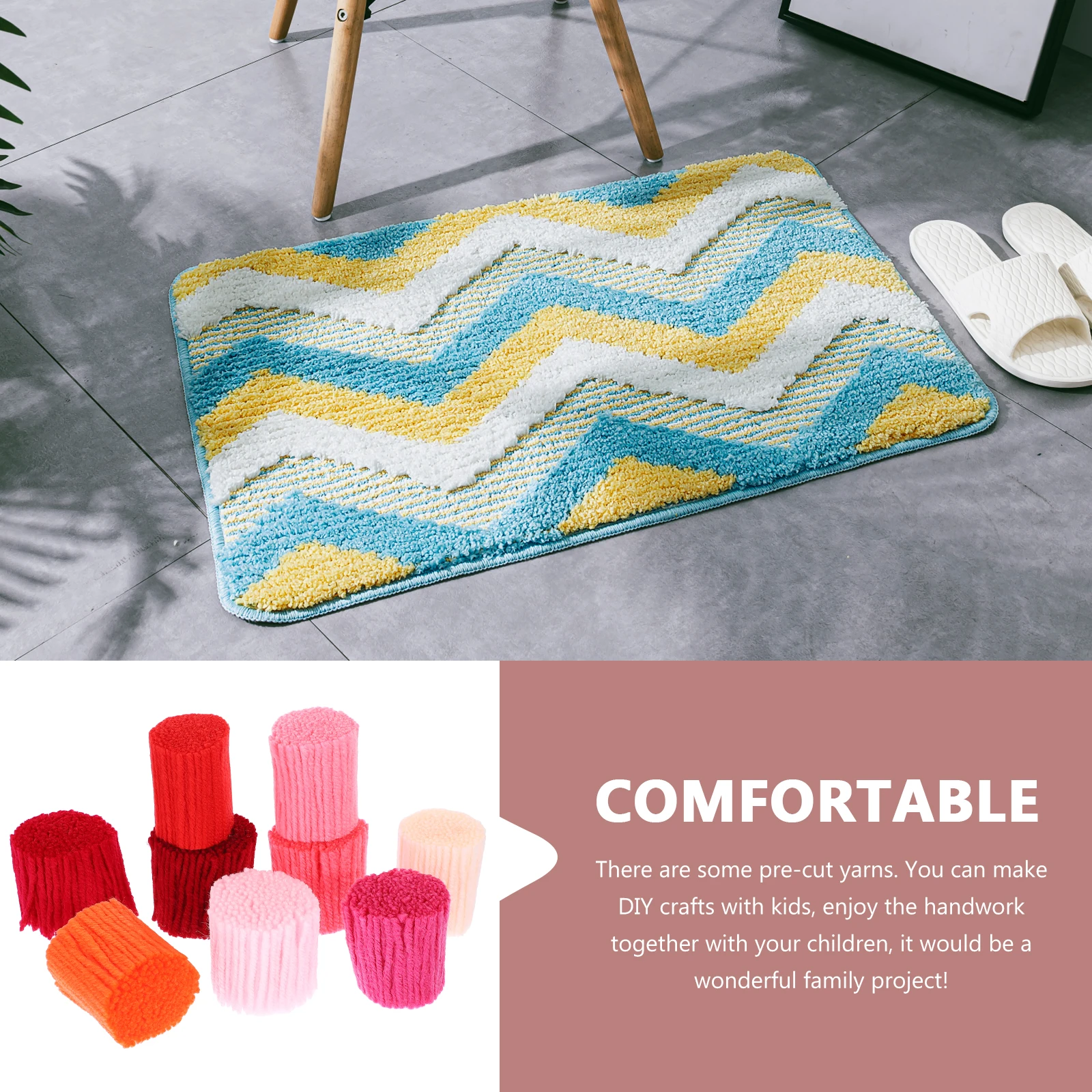 

18pcs Diy Wool Yarn For Latch Hook Rug Making Pre-Cut Knitting Craft Yarns Embroidery Carpet Cloth Crochet Wool Handcraft