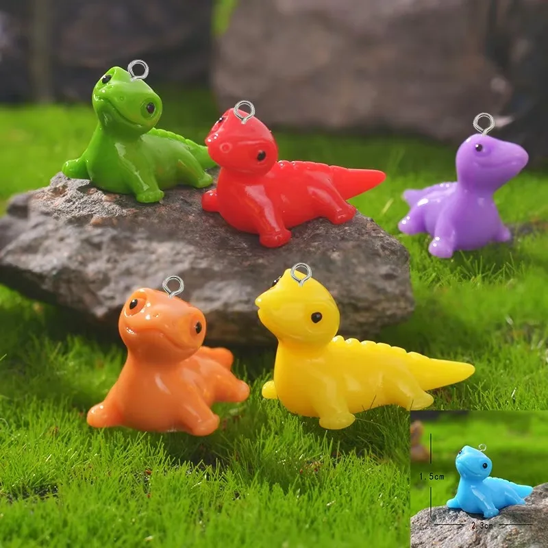 10pcs Cute Mini Lizard Resin Charms Solid Color Small Gecko Animal Pendant For Earring Bracelet Diy Jewelry Make