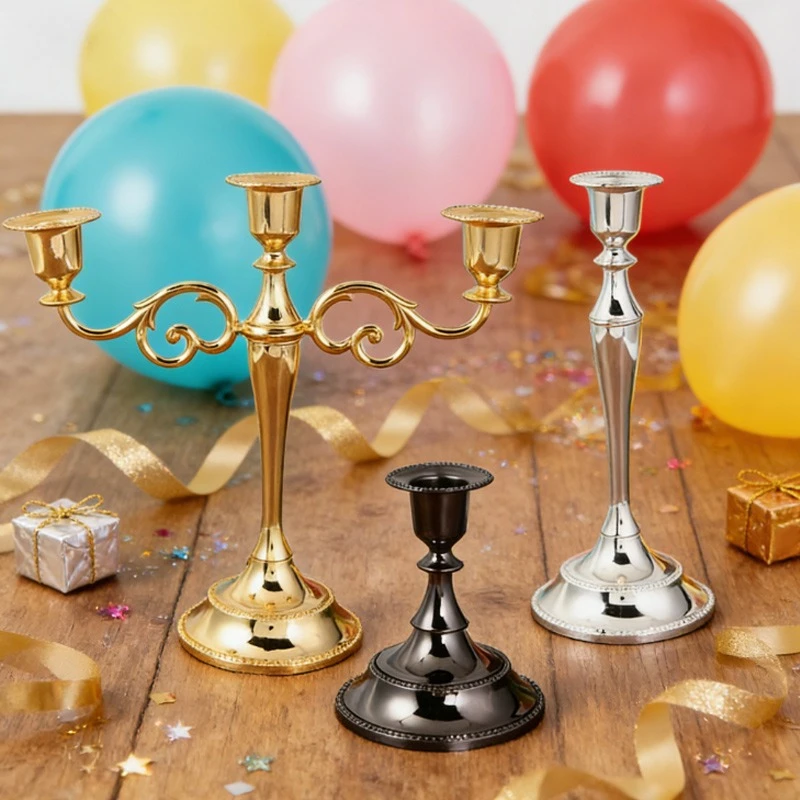 European Style Candlestick Single Head Three Heads Five Heads for Home Decoration Candlelight Dinner Photography Props