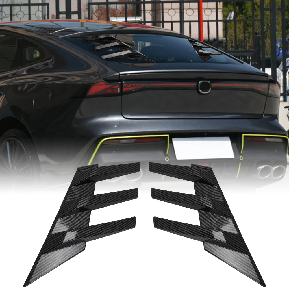 Rear Window Side Spoiler Splitter Trim Triangle Louver Window Sunshade Windshield Carbon Fiber For CHANGAN UNI-V UNI V 2022 2023