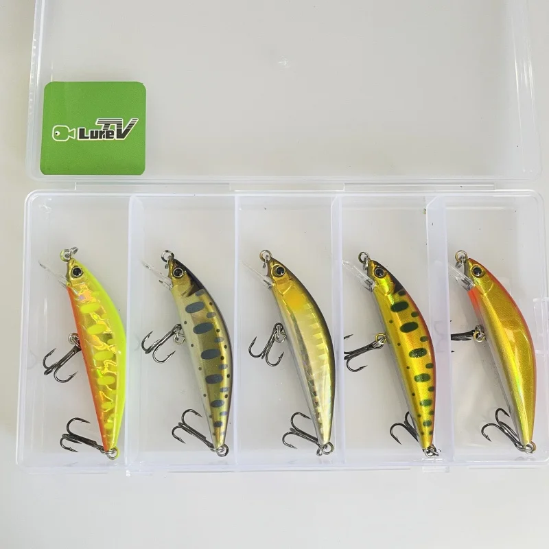 LURETV اليابان جاكال نفس النمط تيمون تريكورول تدفق الأساسية 55HW قوس قزح سمك السلمون المرقط أعلى الفم إغراء 5 قطعة #5