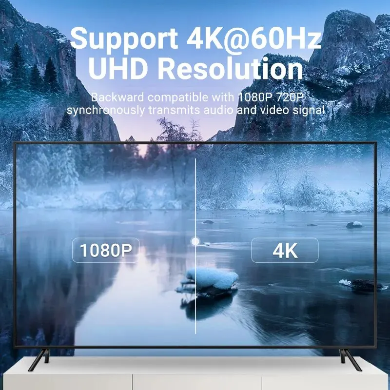 Vention Adapter USB C do HDMI 2.0 Kabel USB typu C HDMI Konwerter 4K do MacBooka Samsung S10/S9 Huawei P40 Xiaomi Kabel HDMI