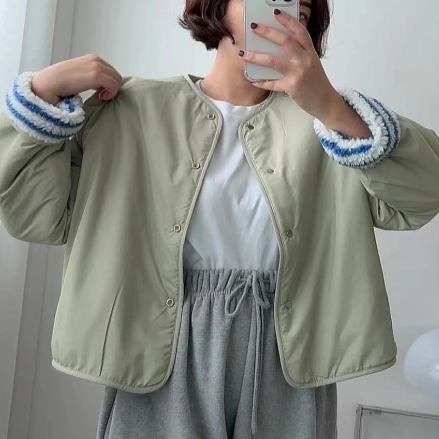 أنيقة الخريف الشتاء الدافئة معطف فرو الضأن شريط تصميم تنوعا يمكن ارتداؤها ملابس خارجية Ele Sle المرأة ort القطن Jaet