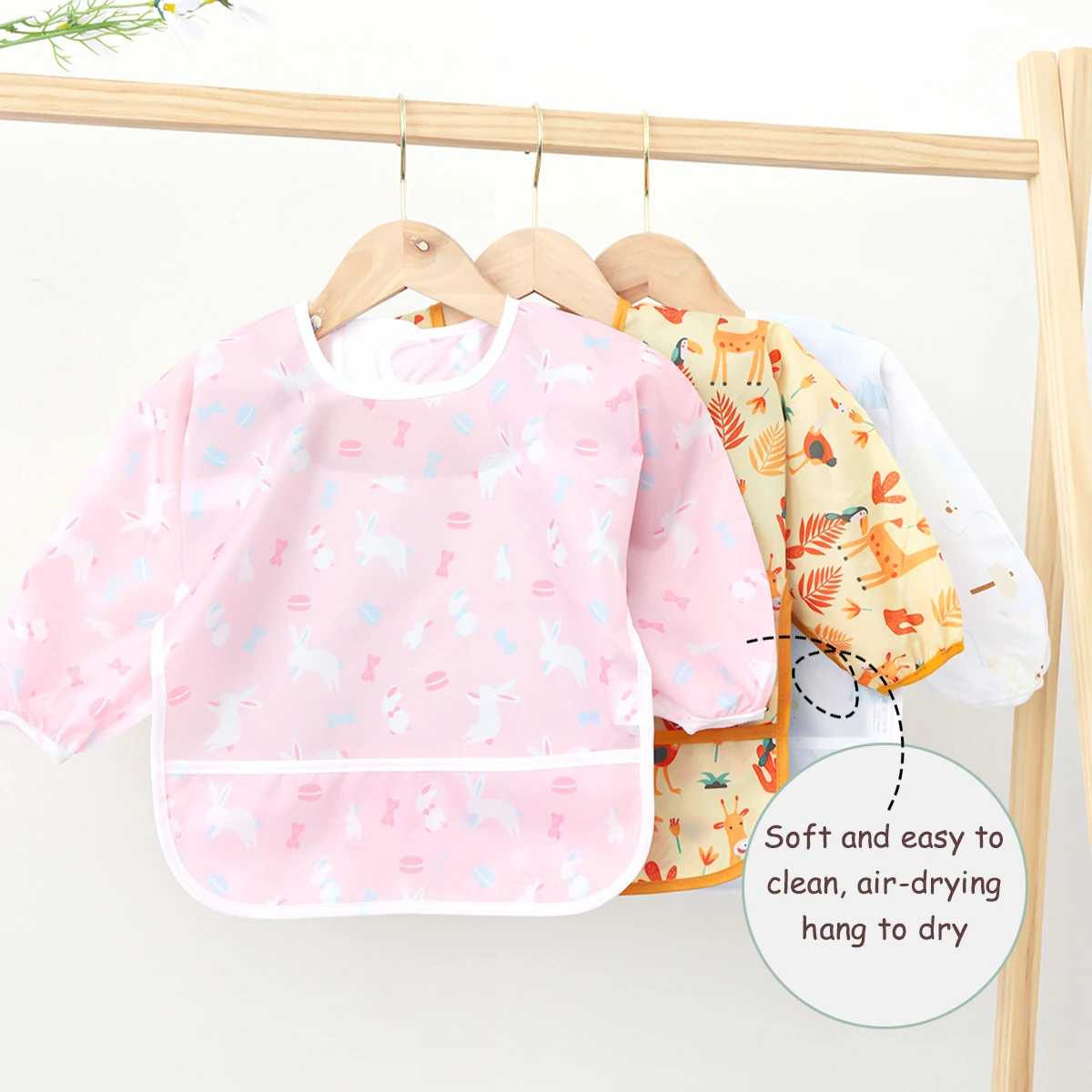 ชุดป้องกันการแต่งตัวสำหรับเด็กทารก, ชุดเสื้อผ้าสำหรับเด็กผู้ชายและเด็กผู้หญิง, ลายการ์ตูน, เสื้อผ้า, อาหารพิมพ์, อาหารกันน้ำ