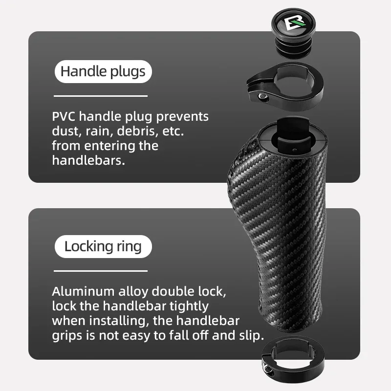 ROCKBROS maniglie per biciclette manopole MTB manopole per manubrio per bici da strada in pelle PU morbide antiscivolo accessori per biciclette confortevoli