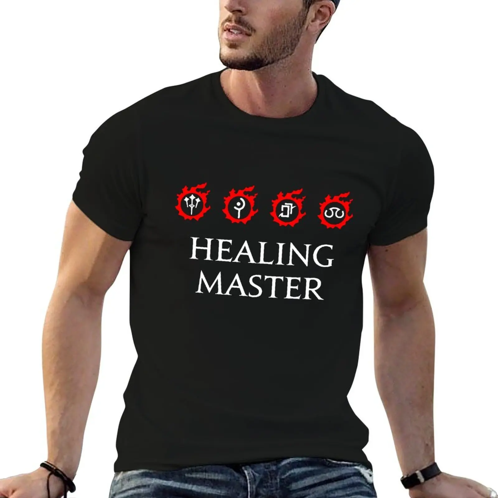 

Healing Master for FFXIV white mages, sages, scholars and astrologians T-Shirt anime tshirt man t shirts for men T-Shirt