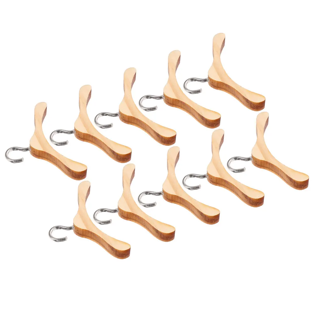 

20pcs Hanger Mini Craft Clothes Solid Wood Smooth Compact Perfect Size Dollhouse Ornament Storage Toy Furniture