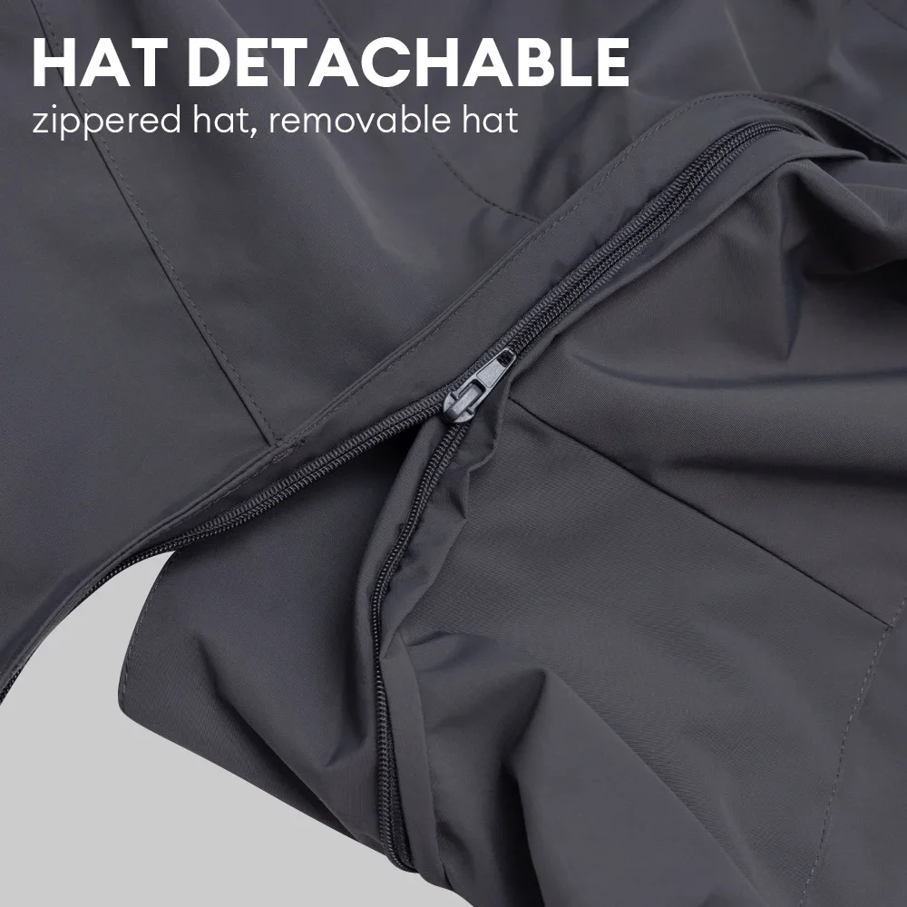 Santic Men's Windproof Cycling Jacket Winter Outdoor Sports Warmer Coat Adjustable Detachable Hooded Multi-pockets Winter Jacket