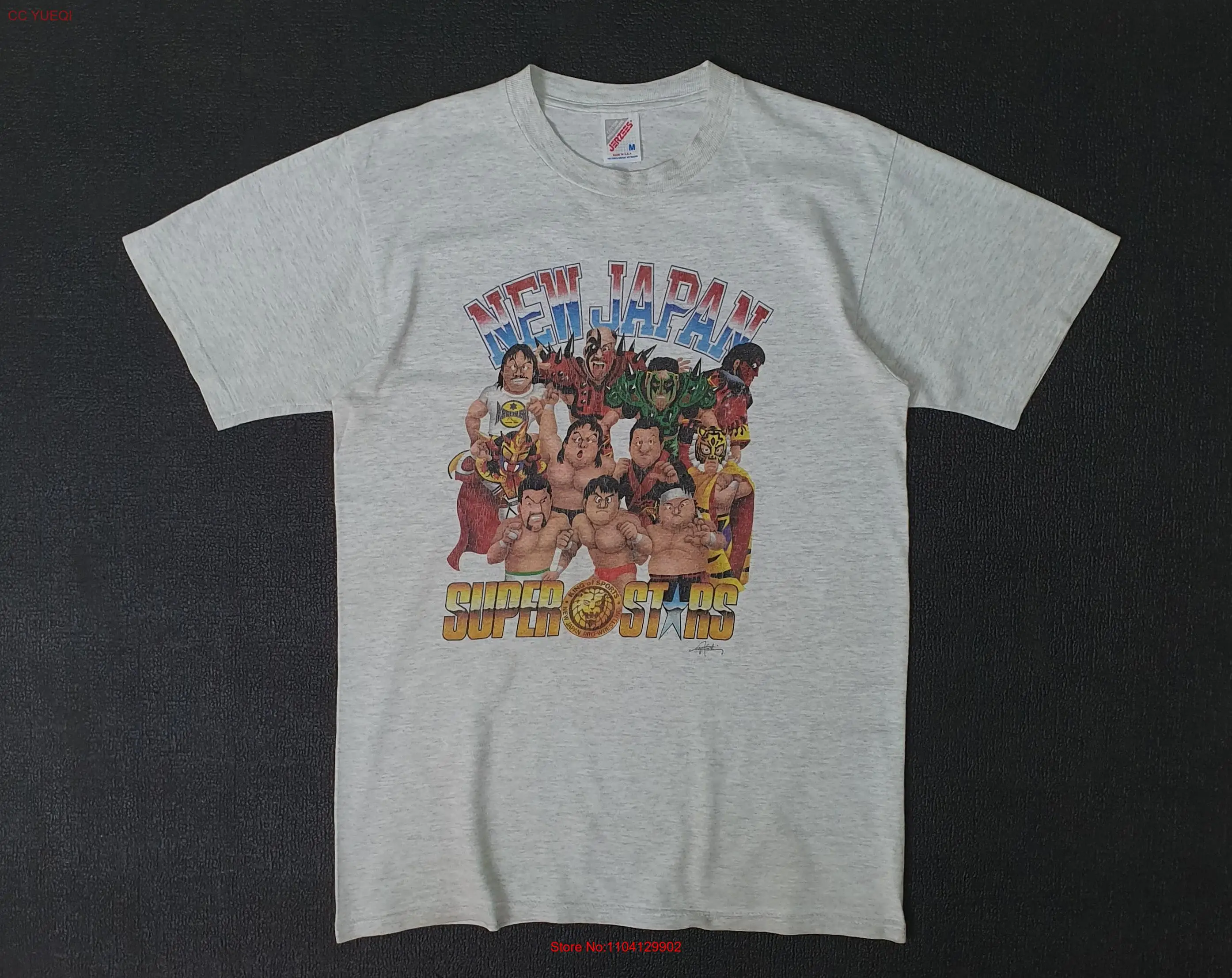 Vintage 90s New Japan Pro Wrestling Super Stars T shirt size M Japanese Wrestler NJPW Nwa official 1990s tee