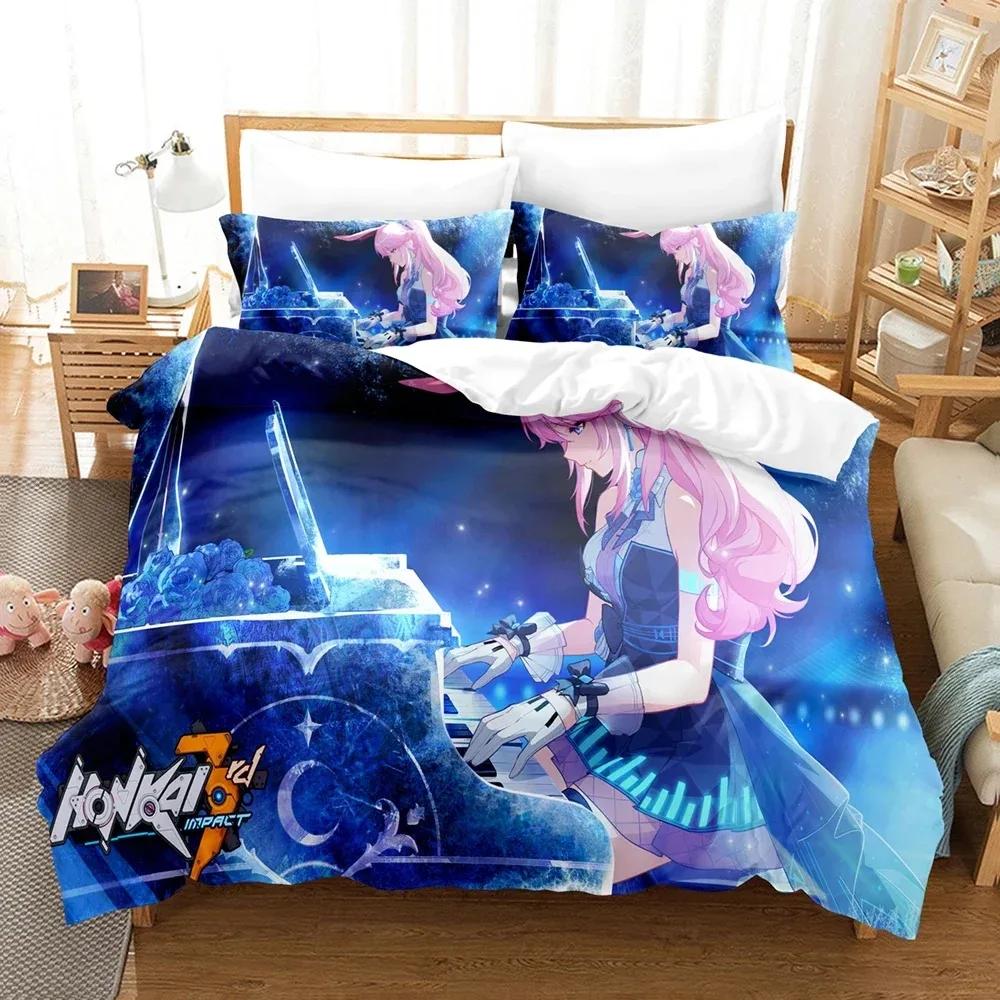 

3D Anime Honkai Impact 3rd Bedding Set Printed Decorative Duvet Cover Set Bedclothes Quilt Cover Home For Aldult Kid Teen
