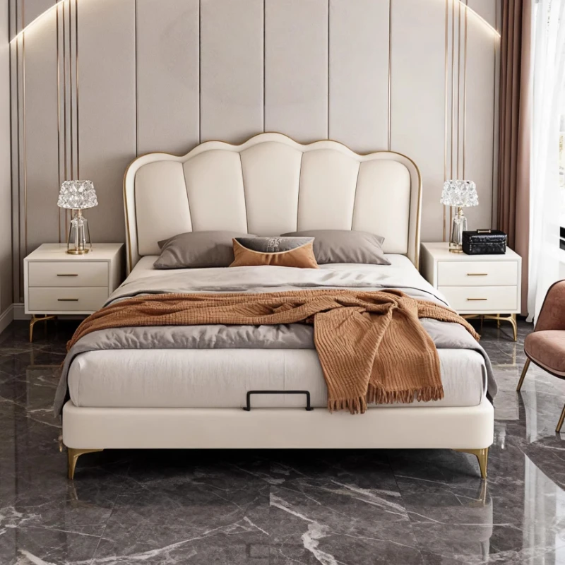 

Children Double Bed Queen Bedroom Sleeping European Luxury Modern Bed Headboards Design Letto Matrimoniale Unique Furniture