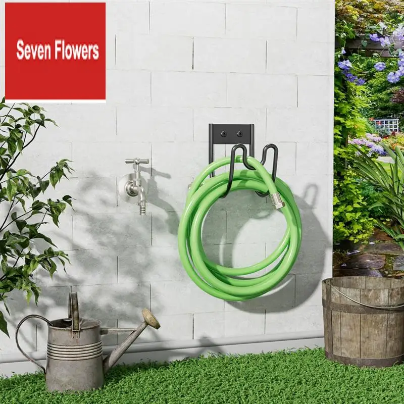 

A84Z-Металлический держатель садового шланга - Настенный держатель водяного шланга - Вешалка для шланга для удлинителей водяного шланга Вакуумный шланг