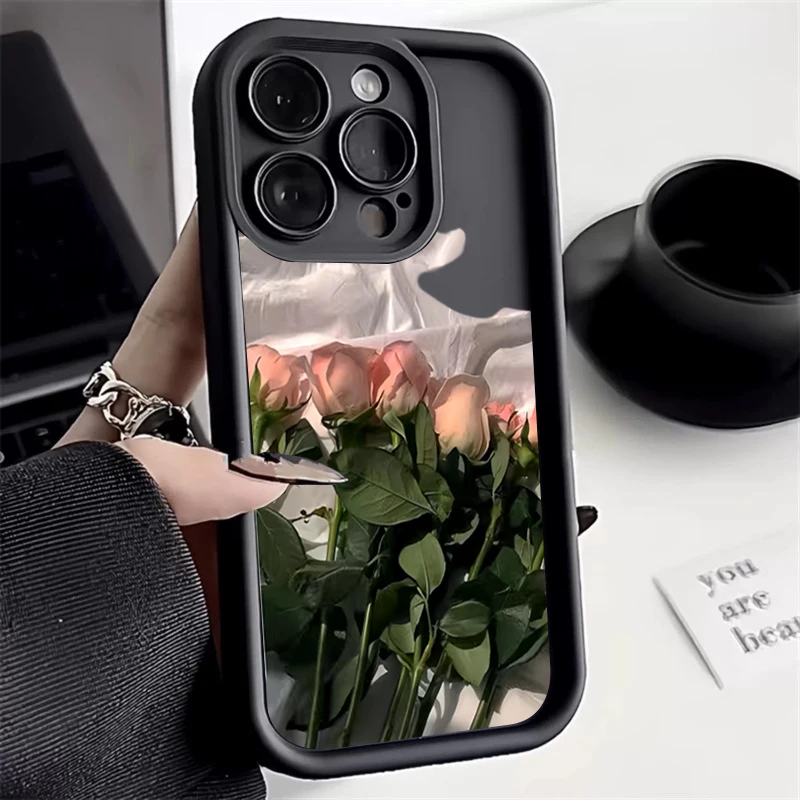 Flower Pink Rose Soft Cover Case for Xiaomi Redmi Note 13 4G 12S 11S 10S 10 Pro 12C 13C 11 13 12 Pro Plus 5G Silicone Cases