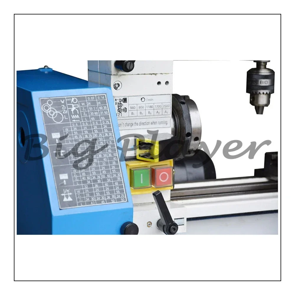 Small 220vAT125 180mm Mini Metal Lathe 750W Turning Drilling Milling Machine Home Turning Drilling Machine Metal Processing Mach