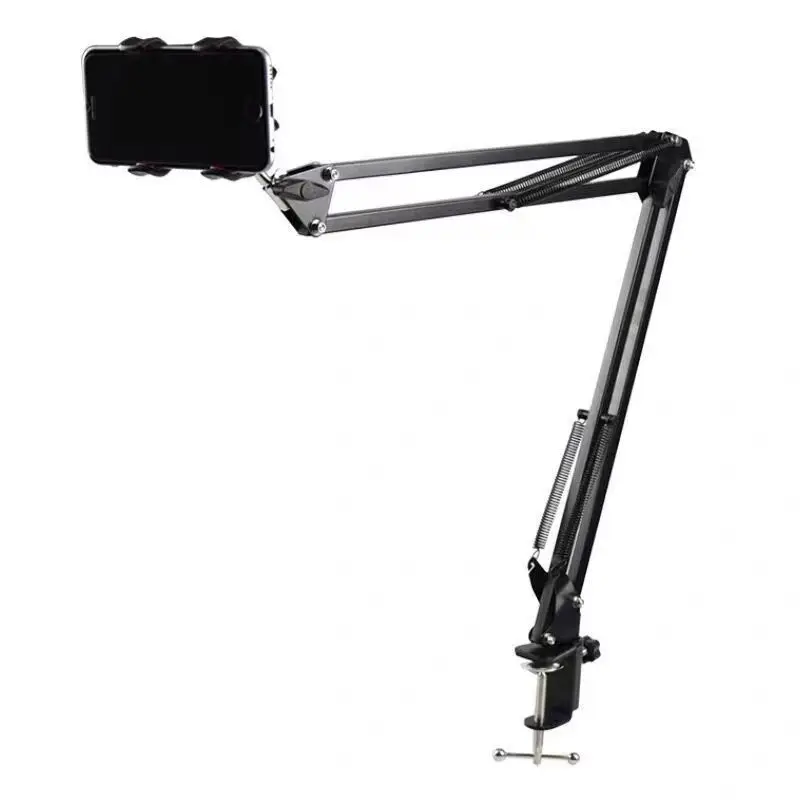 Foldable Telescopic Cantilever Phone Stand, 360° Swivel Desktop Bracket for Live Streaming