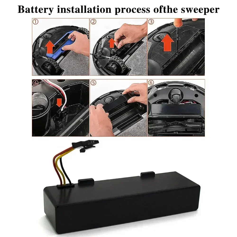 Li-ion Sweeper Battery for Xiaomi Mijia Mi Robot Vacuum-Mop P, Sweeping and Cleaning Robot, 18650 4S1P 14.8V 12800mAh STYTJ02YM