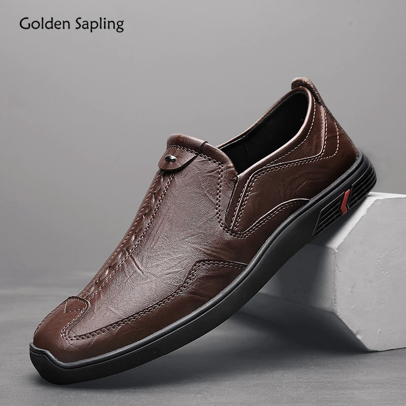 

Golden Sapling Business Shoes Men Fashion Party Loafers Men's Formal Shoe Office Dress Flats Comfortable Leather Social Moccasin