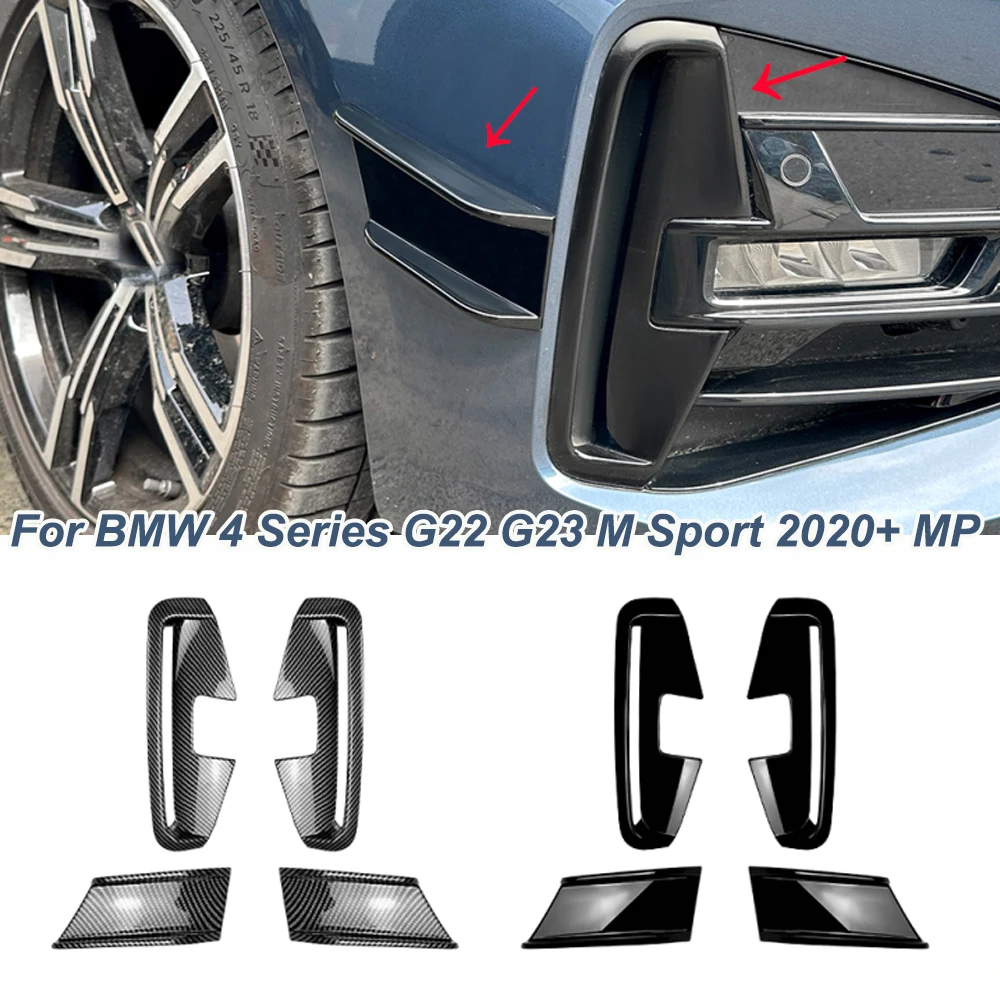 High Quality Side Wind Blade Front Air Outlet Kit Car Sticker Modification For BMW 4 Series G22 G23 M Sport 2020+ MP