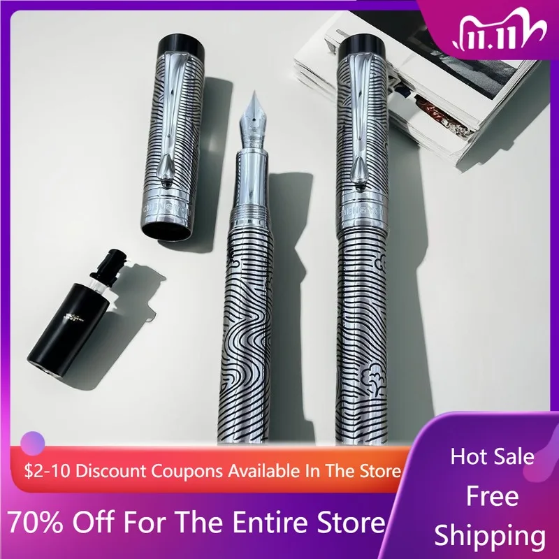 PENCHEN Advanced Brass Fountain Pen for Office and Student Handwriting Practice F 0.5MM Universal High Aesthetic Collection Pen