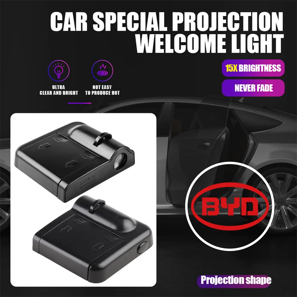 LED HD باب السيارة اللاسلكية شعار ترحيب مصباح جهاز عرض ضوئي بالليزر ل BYD Atto 3 يوان زائد يوان يوب أغنية زائد ختم النورس الختم
