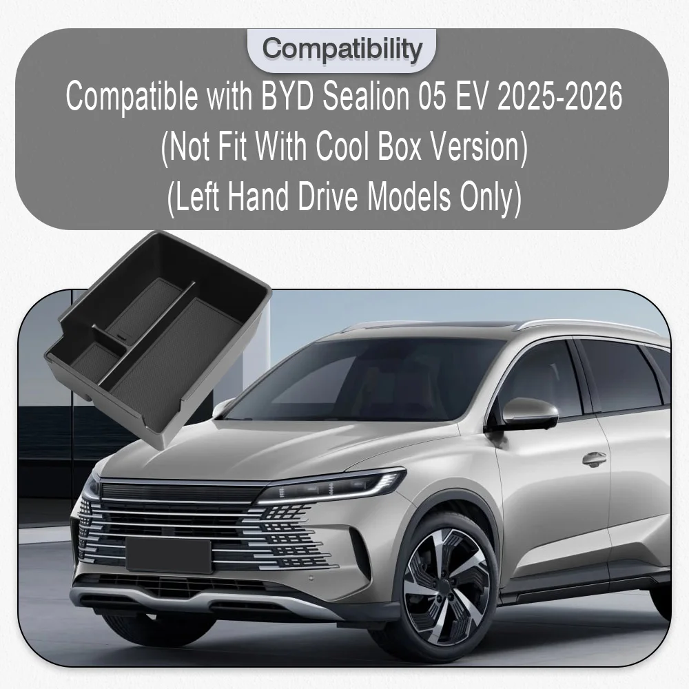 

For BYD Sealion 05 EV 2025-2026 Central Control Storage Box with Mat Car Armrest Box Storage Central Control Organizer