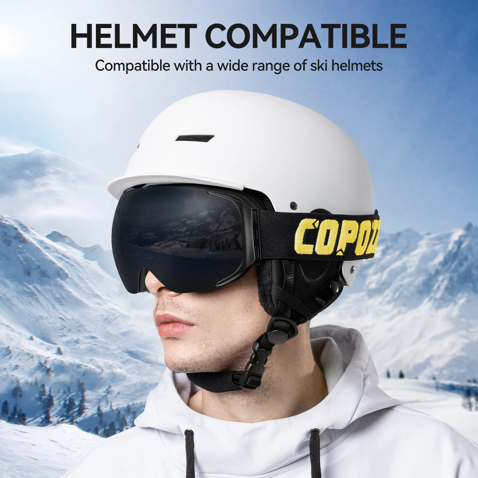 COPOZZ magnetyczne gogle narciarskie mężczyźni kobiety ochrona UV400 przeciwmgielna maska narciarska Outdoor Sport Snowboard okulary narciarskie dla