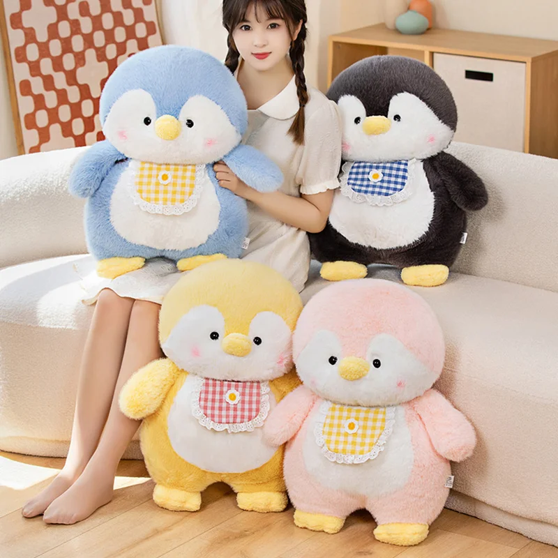 Treasuring 55cm Cute Penguin Plush Toys Stuffed Cartoon Animal Plush Dolls Kawaii Car Fluffy Pillow Bag Pendant Children Gifts