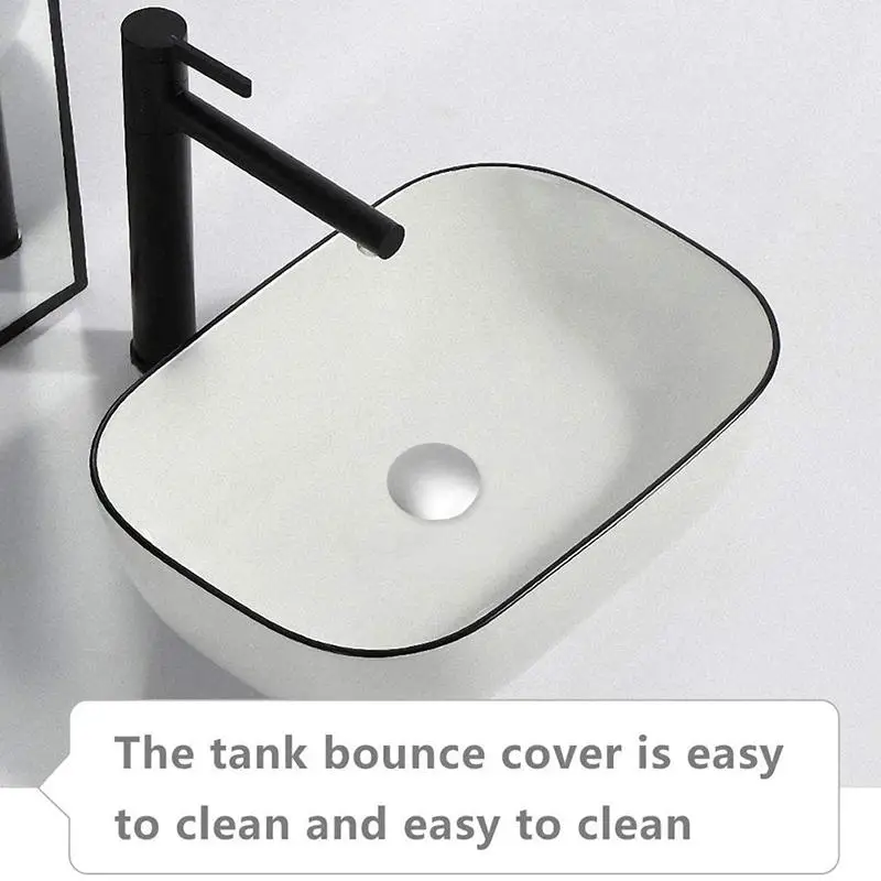 1PC Basin Waste Sink Plug, Silver Chrome, PopUp Cap, Click Clack Push Button, Replacement Part For Bathroom Sink Drain Stopper