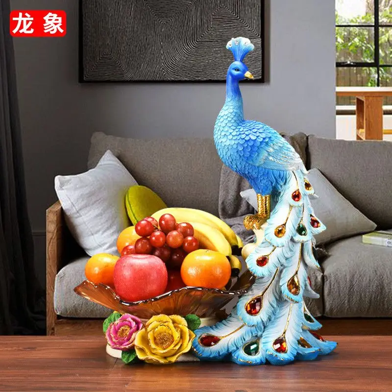 European Style Peacock Fruit Candy Plate Home Living Room Dim Sum Dry Fruit Plate Desktop Creative Storage Decoration Snack Tray