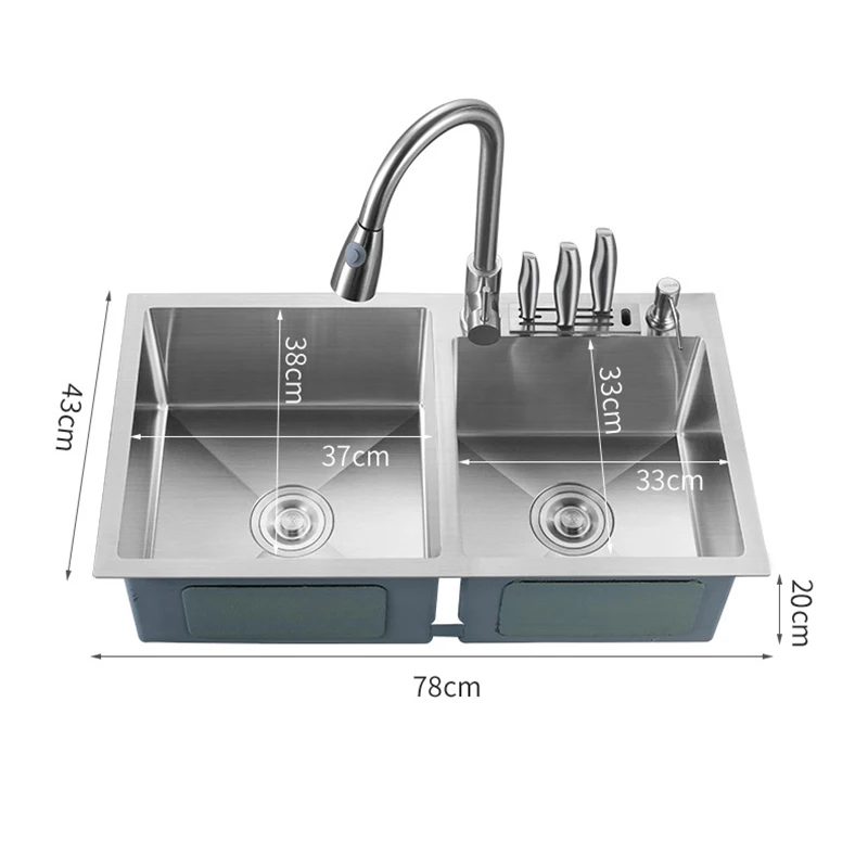 Double Kitchen Sink Filter Undermount Stainless SteelMixer Taps Drainer Dish Drainer BASKET Fregaderos De Cocina Kitchen Gadgets