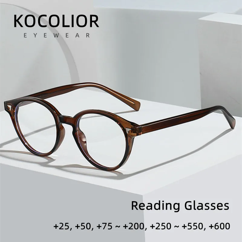2025 New High Quality Oval Plate Glasses for Men Women Anti Blue Light Photochromic Reading Glasses Diopter 0 +0.5 +1.0 TO +6.0