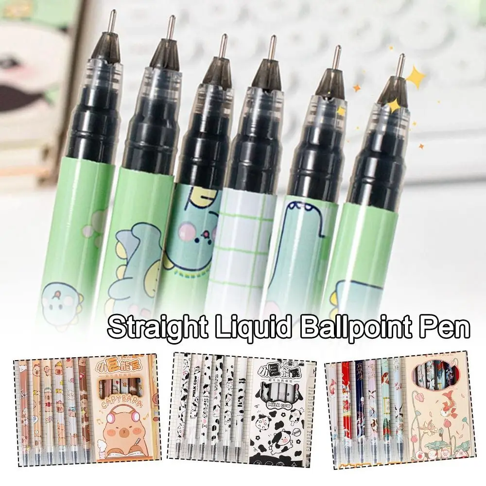 6Pcs Gift 0.5mm Capybara Gel Pens Writing Smooth Quick-drying Straight Liquid Ballpoint Pen Neutral Pen School Office