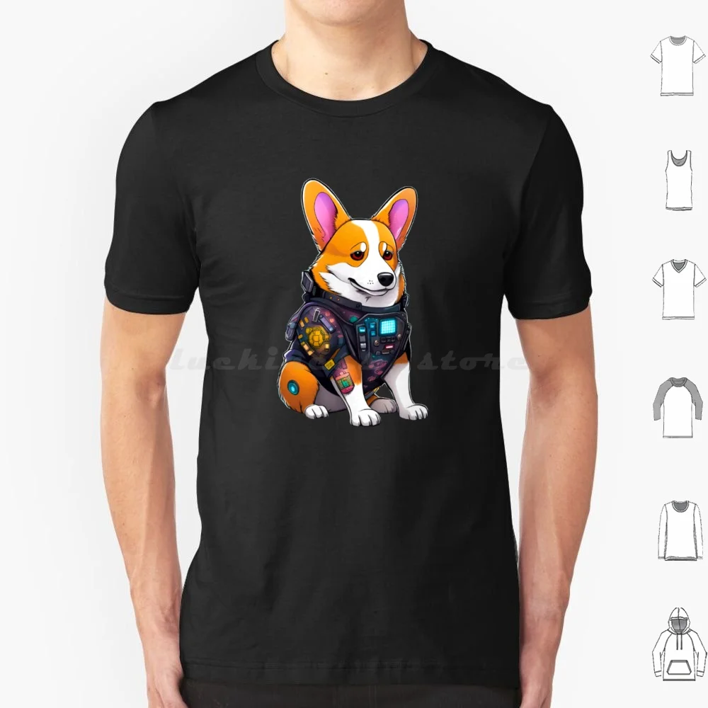 Camiseta abstracta de perro japonés, talla grande, 100% algodón, Manga japonesa, Anime Cyber Arasaka, juego de neón, logotipo de Arasaka Corporation, videojuego V