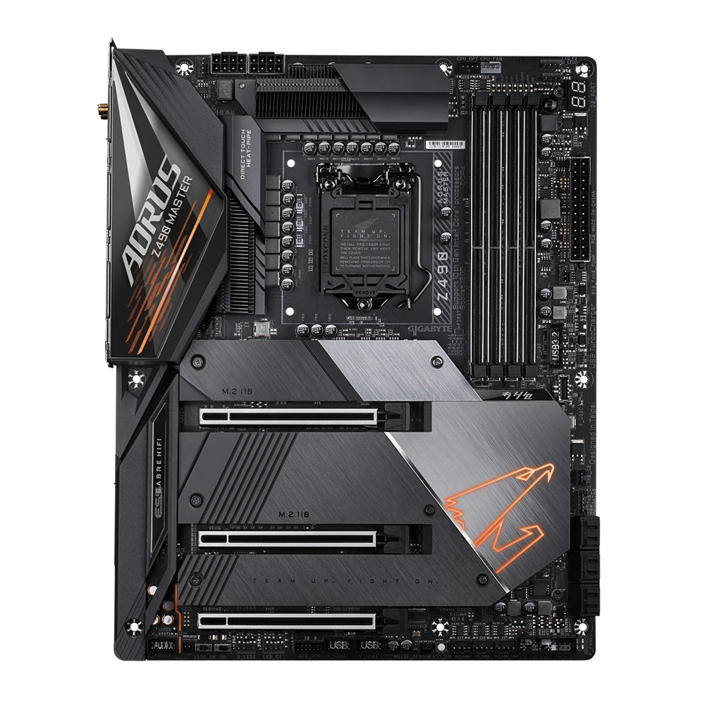 Imagem -02 - Placa-mãe Master Aorus Chipconjunto Z490 Soquete Lga 1200 para o 10 ° 11th Core Cpu Atx Placa-mãe Usada