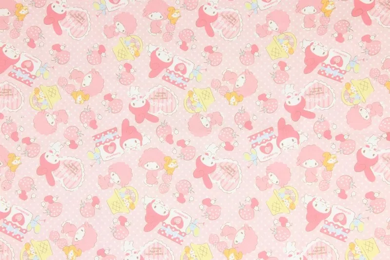 45x105cm My Melody Strawberry Plain 100% Cotton Fabric For Sewing Patchwork Clothes DIY Quilting Needlework Material