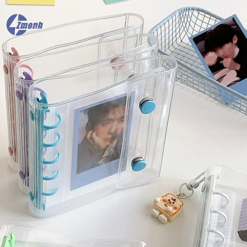New！M5 Widening Double Button Transparent PVC Soft Cover Binder Cover Journal Sketchbook Accessories Diary Office Supplies