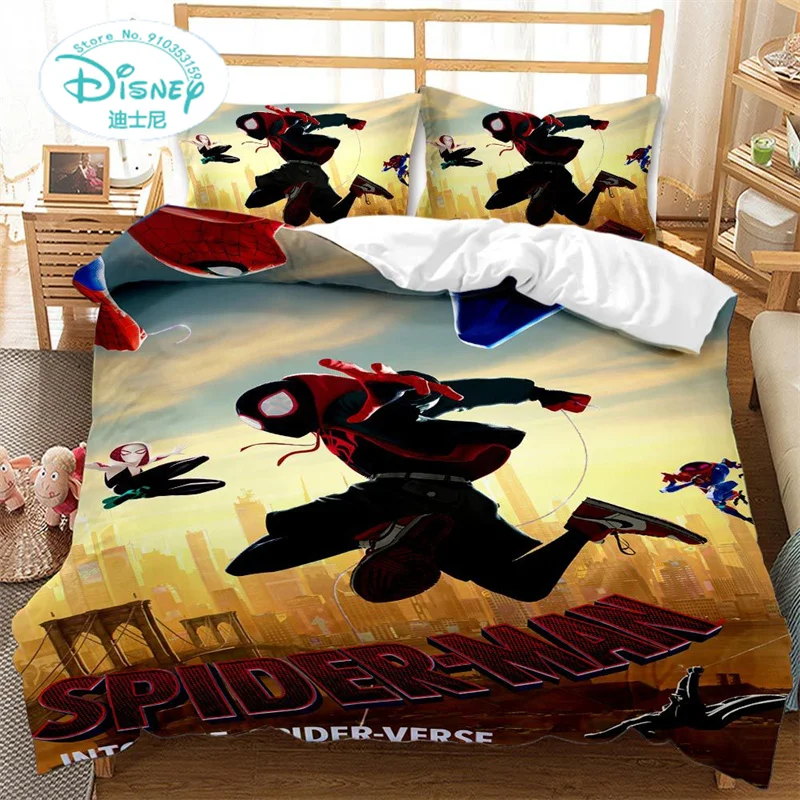 Disney Marvel Cartoon Spiderman Quilt Duvet Cover Sets Bedding Set Childrens Boy Christmas Birthday Gift Dropshipping