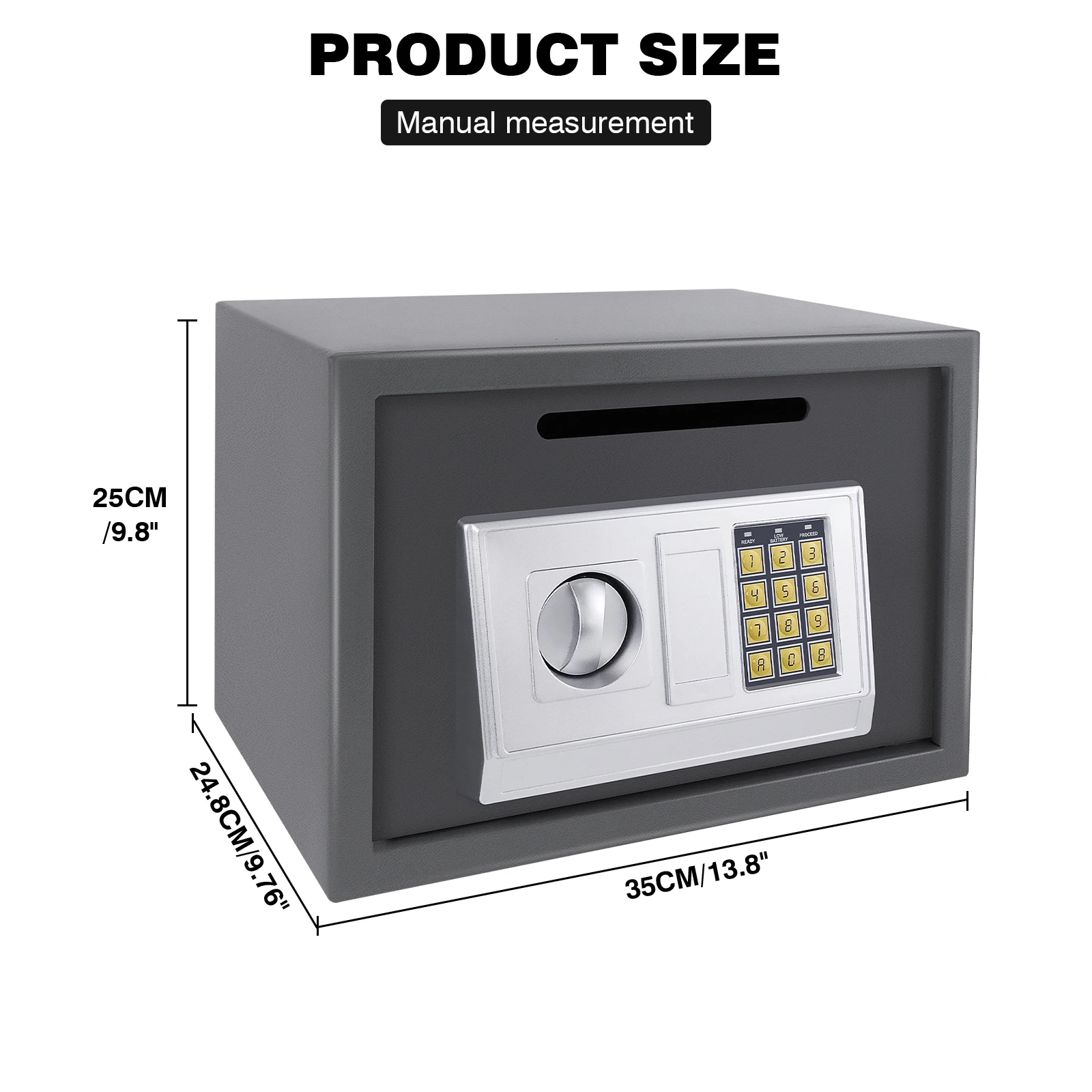 BRIEFNES Upgraded 16L Anti-Theft Steel Safe Box, Fireproof Waterproof Anti-Pry Anti-Drill Dual Lock Security  Office/Jewelry