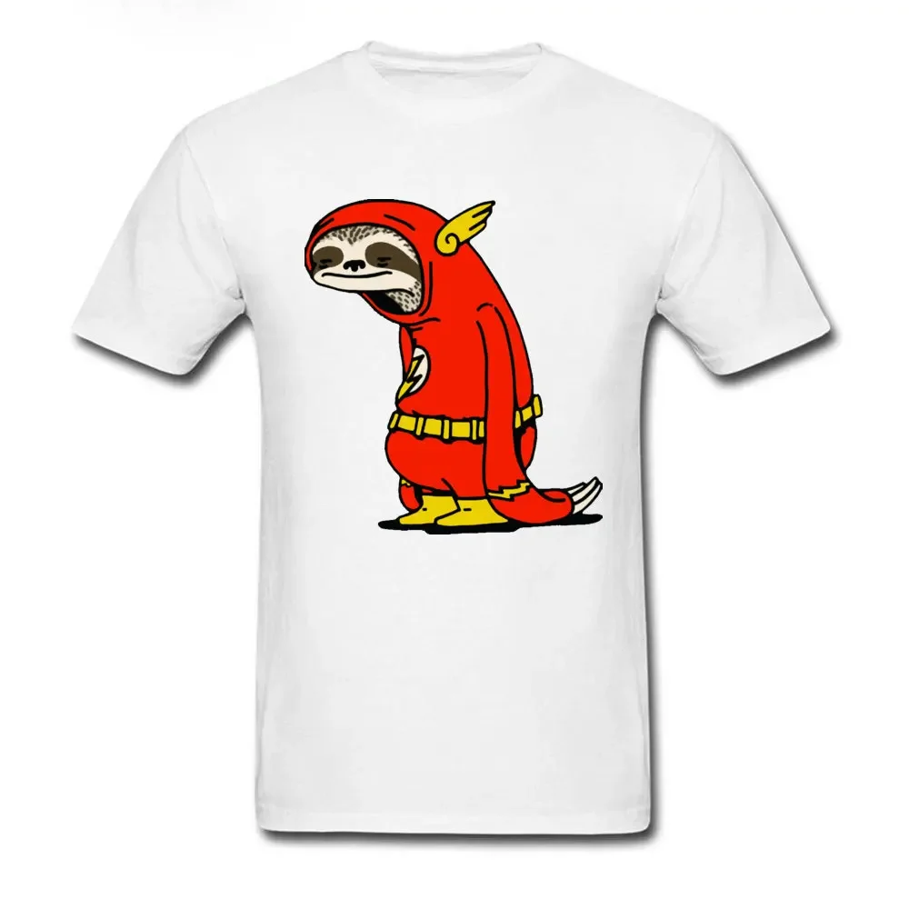 Flash Sloth Cartoon Tshirt Superhero Funny T Shirt For Men Cotton Fabric Anime Cartoon Tops T Shirt Man Fashion Streetwear