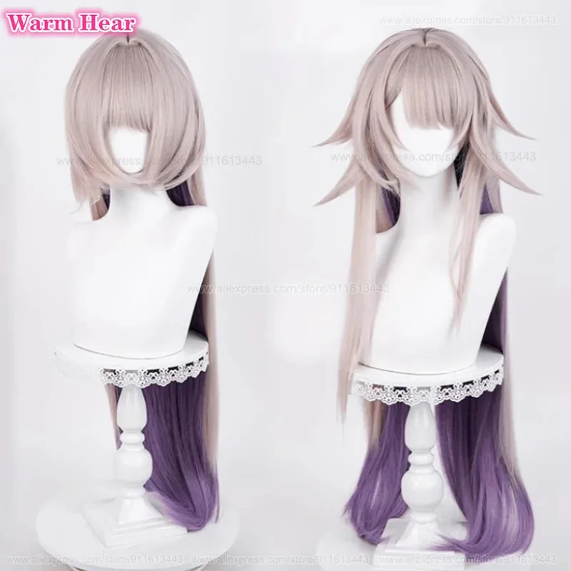 Juego HSR Herta sintético largo 100cm colores mezclados Cosplay Anime pelo resistente al calor pelucas para fiesta de Halloween + gorro de peluca gratis