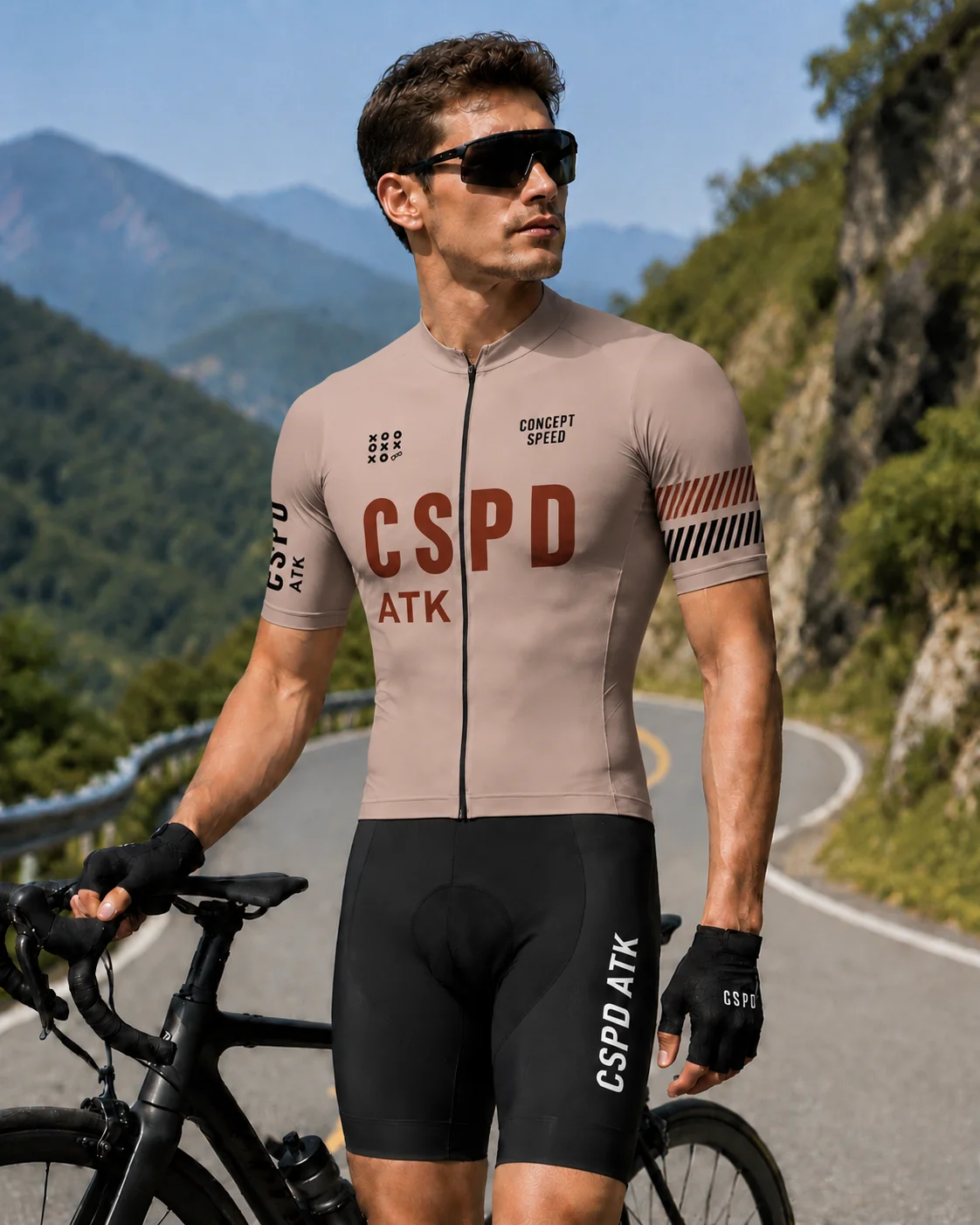 

CSPD ATK Men's Bicycle Set Summer Road Cycling Sweatshirt Lightweight Cycling Top Moisture wicking Cycling Paddle