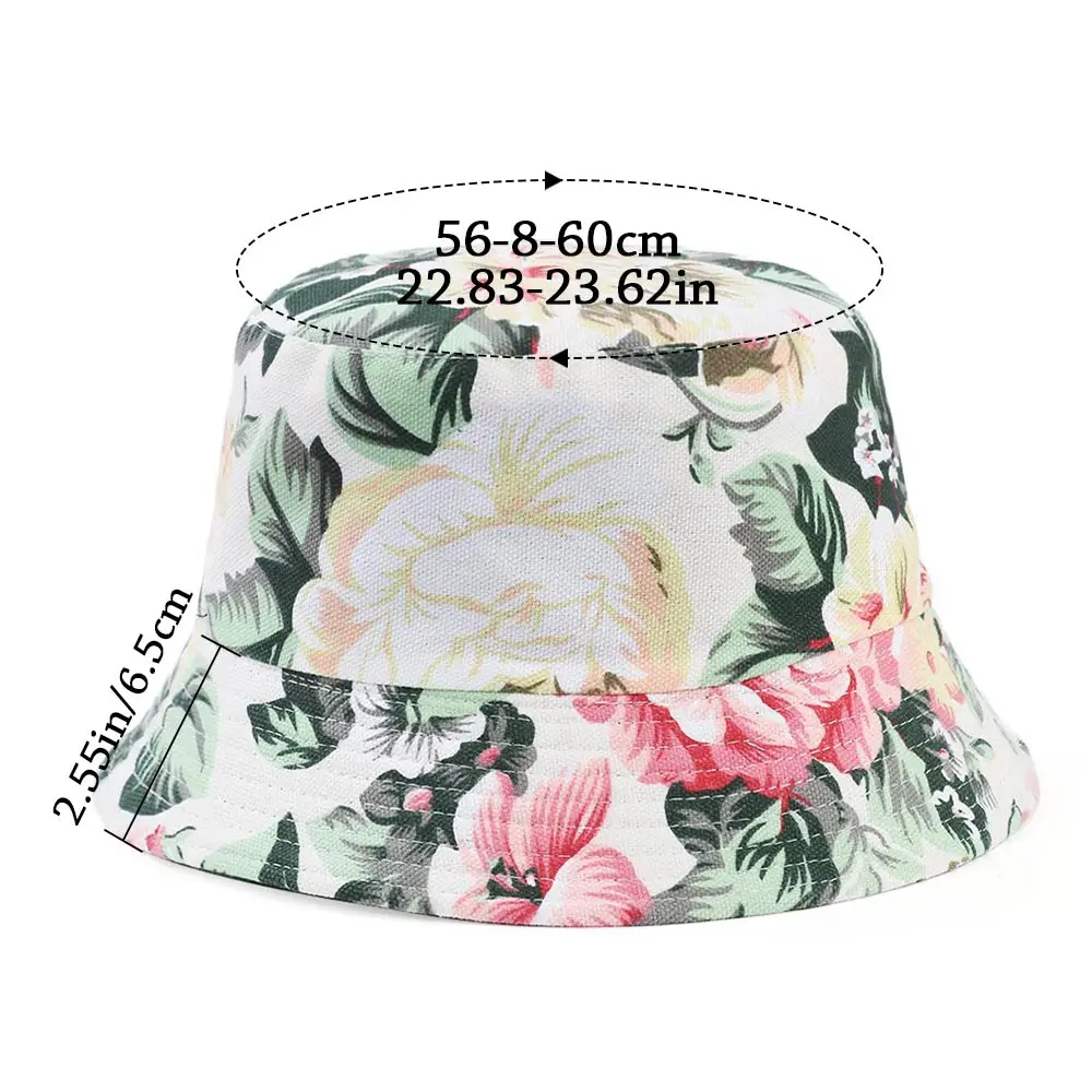 New Printed Panama Hats for Men Japanese Outdoor Sunshade Fisherman Caps Travel Beach Cute Double-sided Bucket Hat