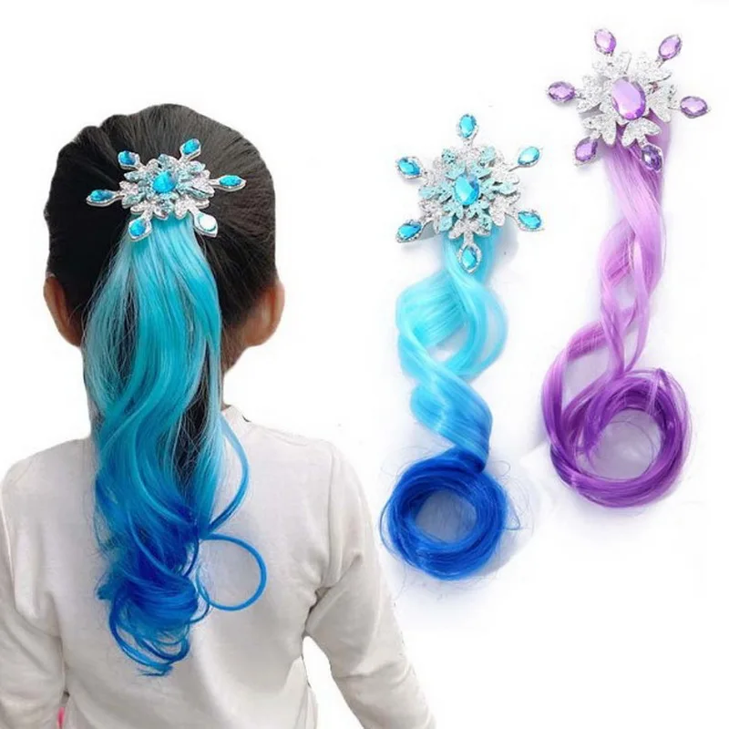 Pince à cheveux ultraviolette Elsa pour filles, pince à cheveux démontrent de neige bleus, épingle à cheveux nœud enfant, princesse mignonne, cadeau couronne, fête d'anniversaire, accessoires enfant, 2023