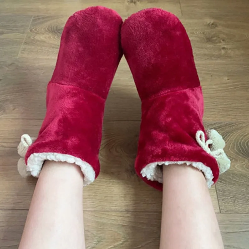 Christmas Thick Thermal Socks Unisex Winter Warm Home Soft Thickened Plush Sleeping Anti Slip Floor Slipper Sock Year Gifts NEW