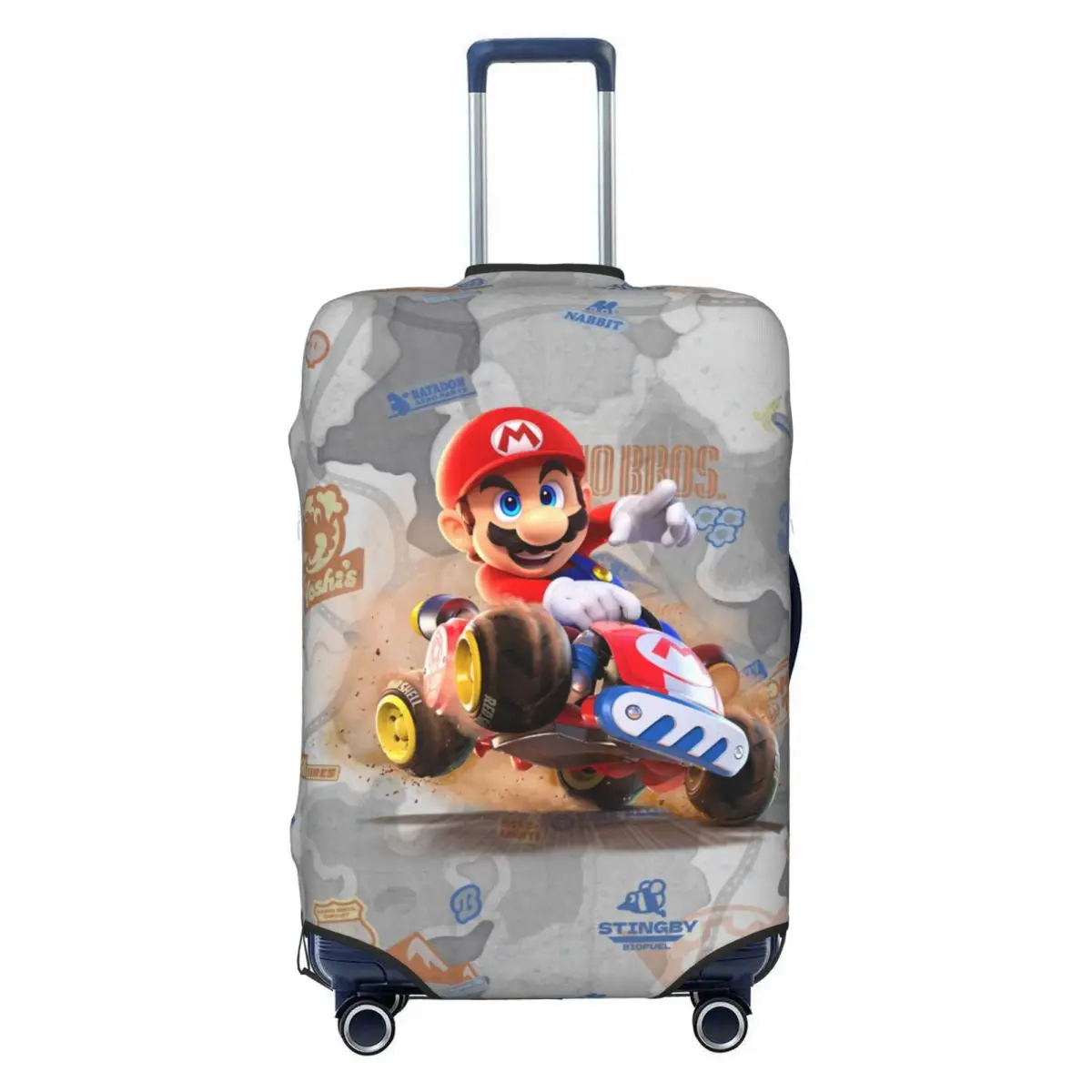 Custom Custom M-Marioes Video Game Brothers And Friends Gepäckabdeckung, Schutz für Reisekoffer, staubdicht