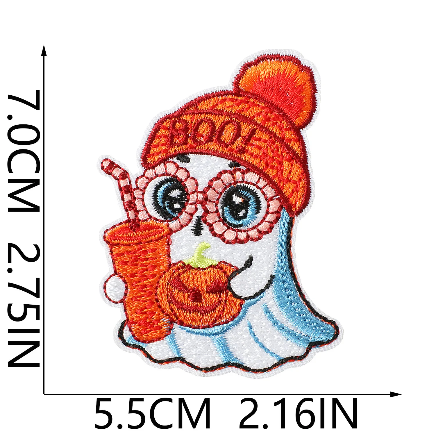 10Pcs Cute Halloween Ghost Embroidered Patches Iron On Colorful Ghost Fish Bone Bow Applique patch For Jacket Backpack Clothes