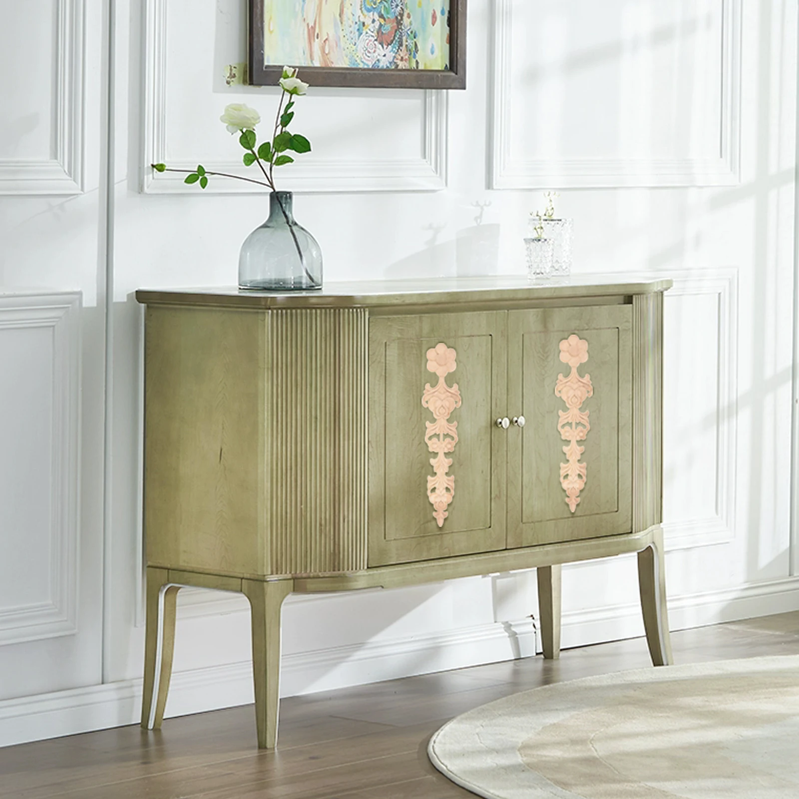 

1Pc Unpainted Rubber Wood European Classical Wood Applique for Beds,cabinets,dining Room Decorations,DIY Furniture Accessories