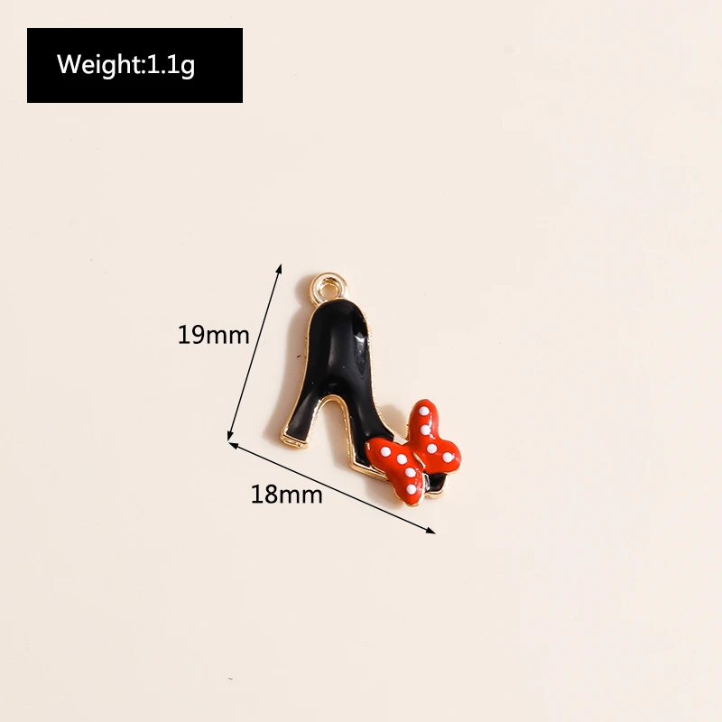 10 Stück Niedliche Emaille-Anhänger in Form von Lippenstiften und High Heels für Schmuckherstellung, Ohrringe, Halsketten, DIY-Bastelbedarf – Detail 14