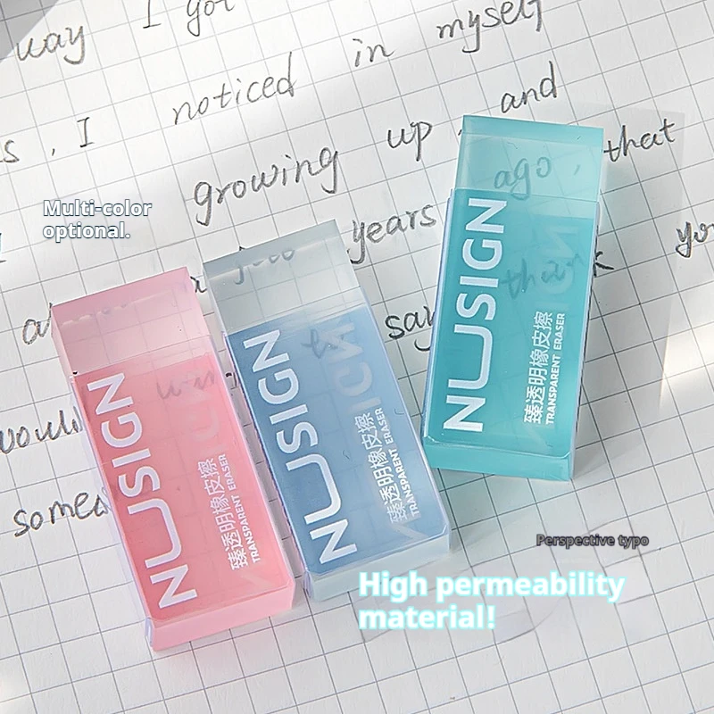 Cute Transparent Eraser For Kids Ins Simplicity Pencil Eraser Cute Student Supplies Back To School Lovely Solid Color Eraser